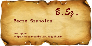 Becze Szabolcs névjegykártya